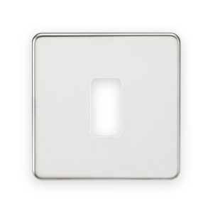 Knightsbridge Screwless 1G Grid Faceplate - Polished Chrome