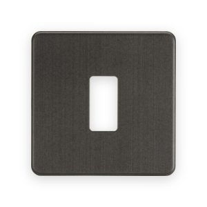 Knightsbridge Screwless 1G Grid Faceplate - Smoked Bronze