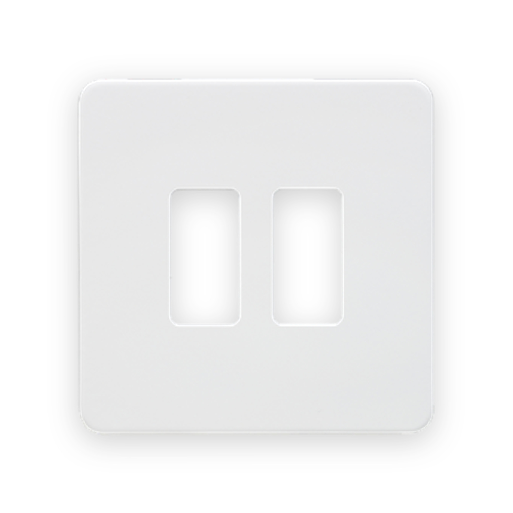 knightsbridge-screwless-2g-grid-faceplate-matt-white-gdsf002mw Knightsbridge Screwless 2G Grid Faceplate - Matt White