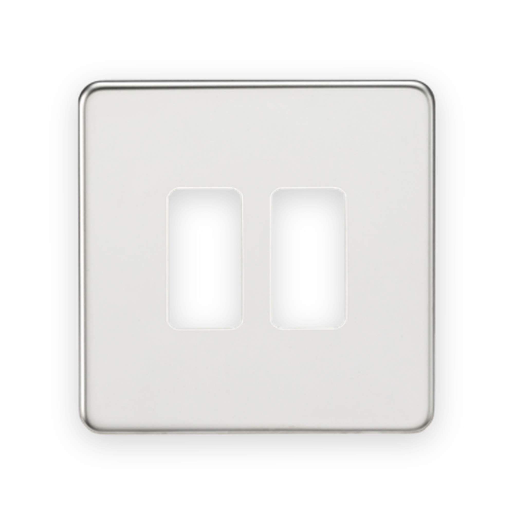 knightsbridge-screwless-2g-grid-faceplate-polished-chrome-gdsf002pc Knightsbridge Screwless 2G Grid Faceplate - Polished Chrome