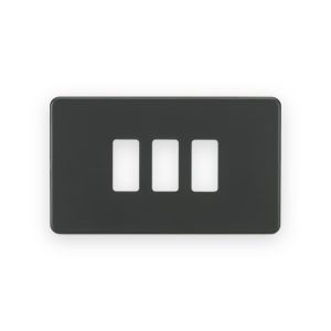 Knightsbridge Screwless 3G Grid Faceplate - Anthracite