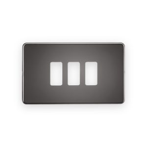 Knightsbridge Screwless 3G Grid Faceplate - Black Nickel