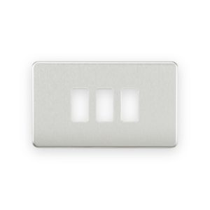 Knightsbridge Screwless 3G Grid Faceplate - Brushed Chrome