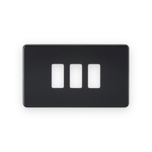 Knightsbridge Screwless 3G Grid Faceplate - Matt Black
