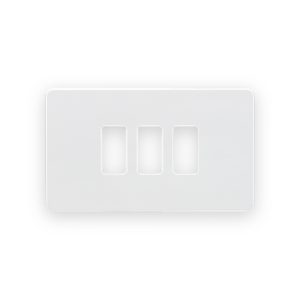 Knightsbridge Screwless 3G Grid Faceplate - Matt White