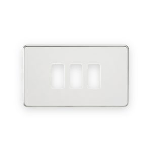 Knightsbridge Screwless 3G Grid Faceplate - Polished Chrome