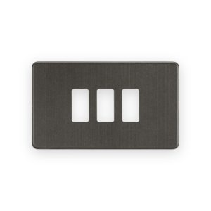 Knightsbridge Screwless 3G Grid Faceplate - Smoked Bronze