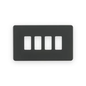 Knightsbridge Screwless 4G Grid Faceplate - Anthracite