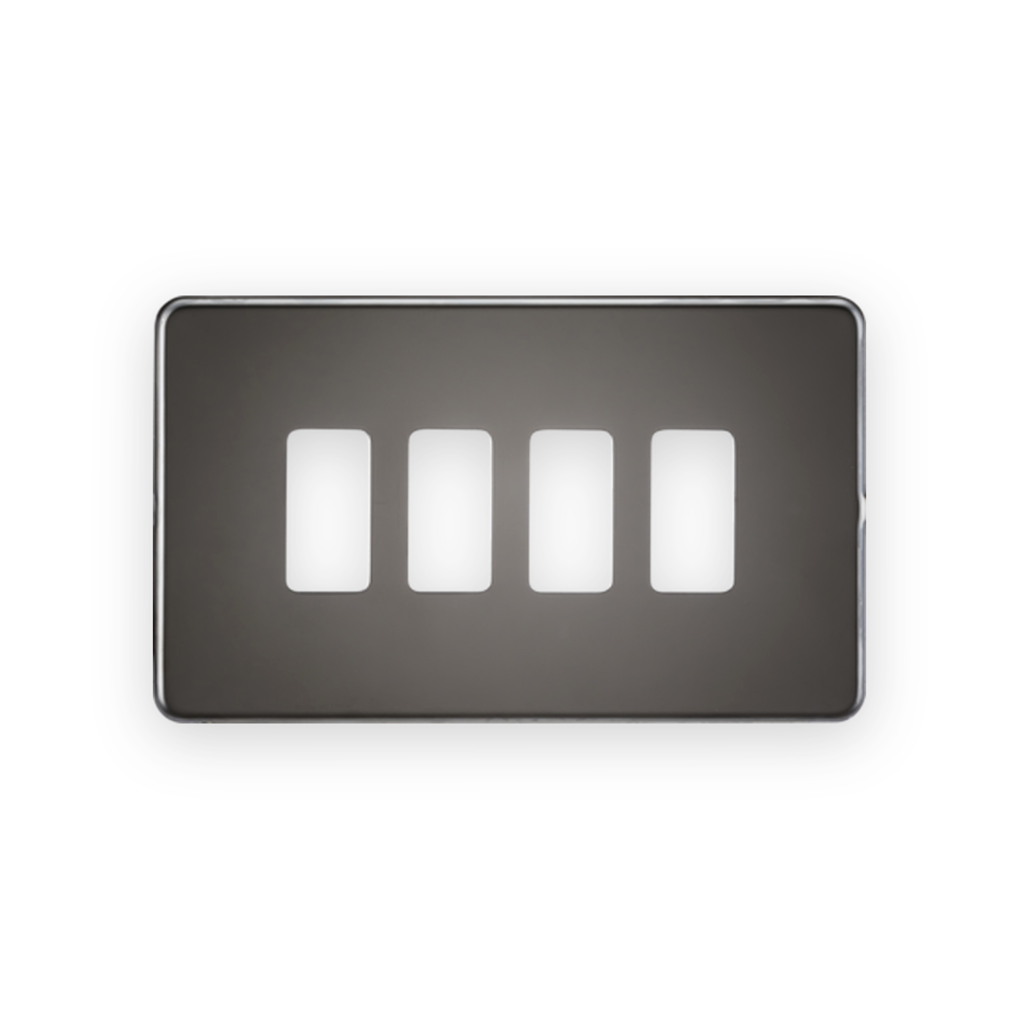 knightsbridge-screwless-4g-grid-faceplate-black-nickel-gdsf004bn Knightsbridge Screwless 4G Grid Faceplate - Black Nickel