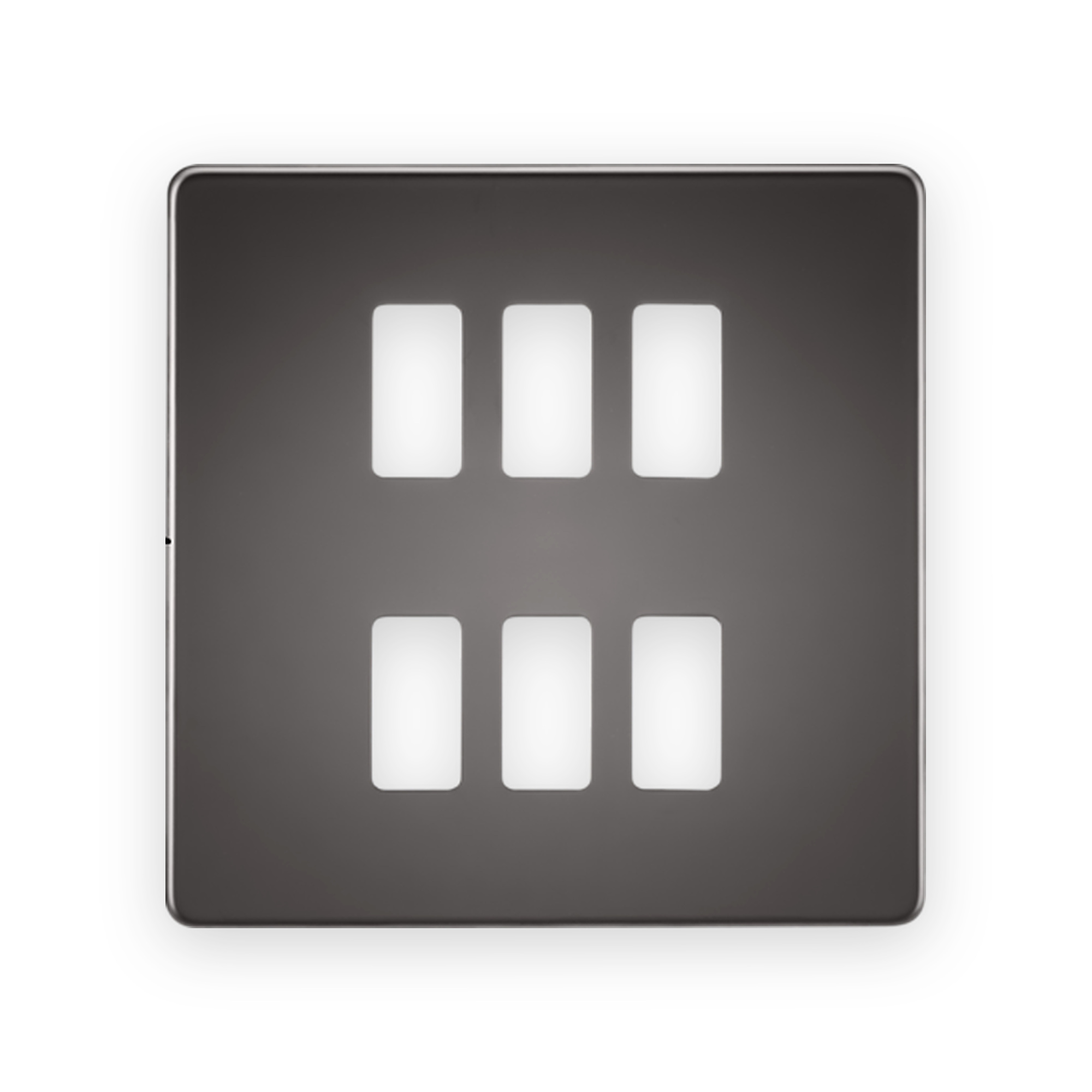 knightsbridge-screwless-6g-grid-faceplate-black-nickel-gdsf006bn Knightsbridge Screwless 6G Grid Faceplate - Black Nickel