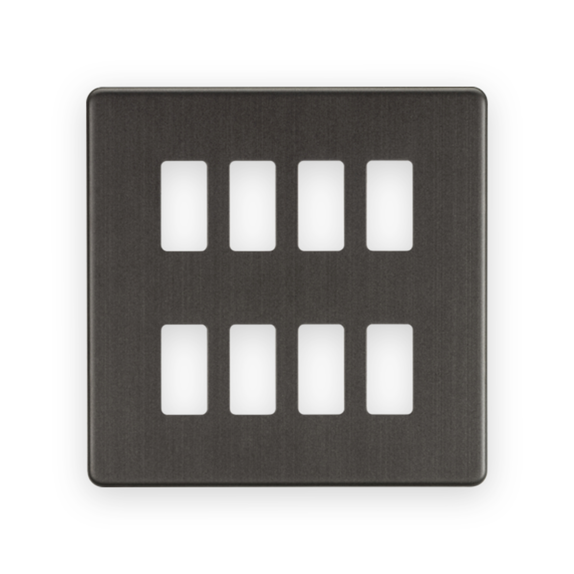 knightsbridge-screwless-8g-grid-faceplate-smoked-bronze-gdsf008sb Knightsbridge Screwless 8G Grid Faceplate - Smoked Bronze