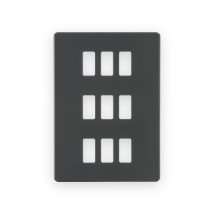 Knightsbridge Screwless 9G Grid Faceplate - Anthracite