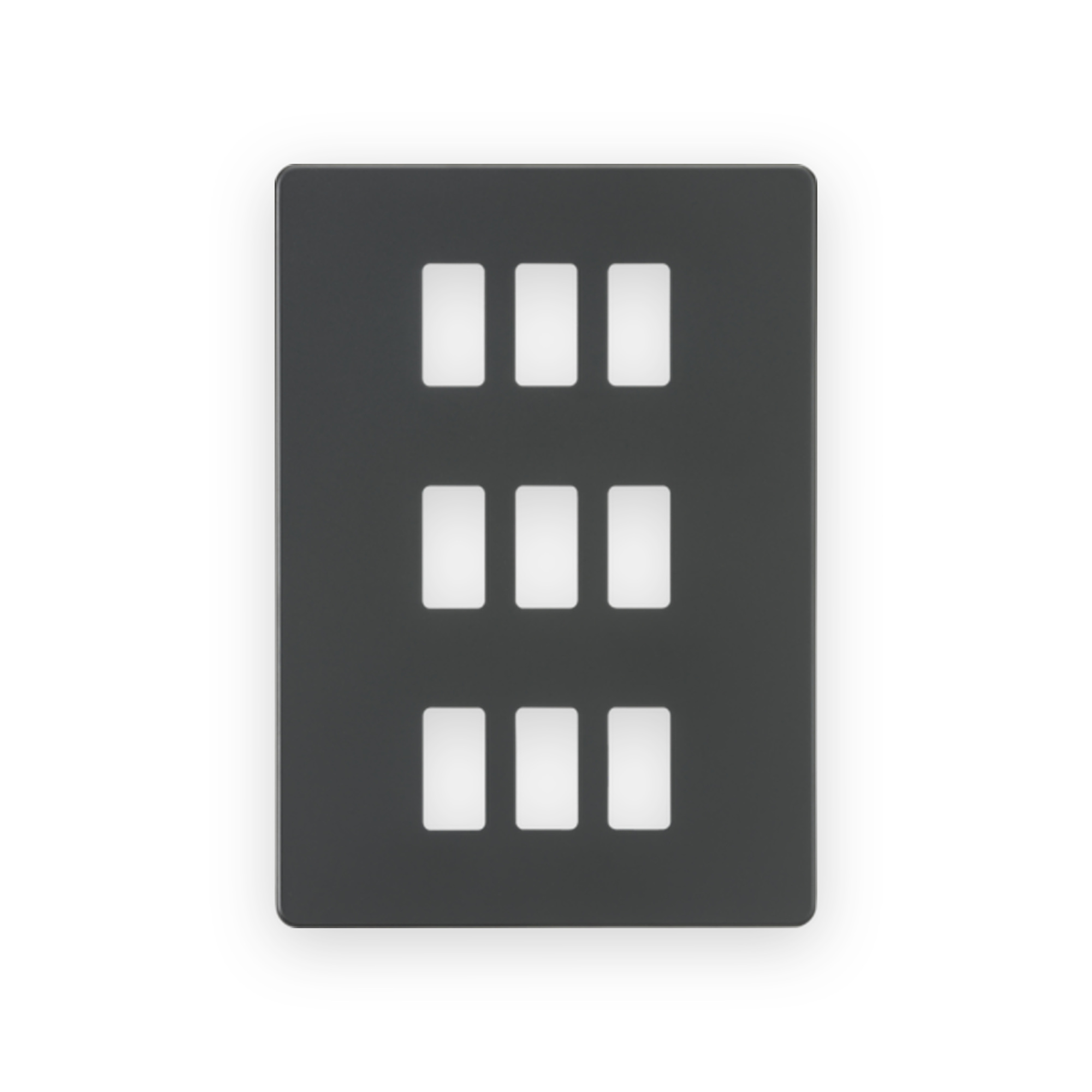 knightsbridge-screwless-9g-grid-faceplate-anthracite-gdsf009at Knightsbridge Screwless 9G Grid Faceplate - Anthracite