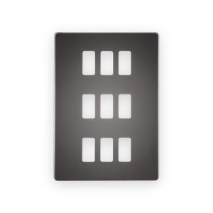 Knightsbridge Screwless 9G Grid Faceplate - Black Nickel