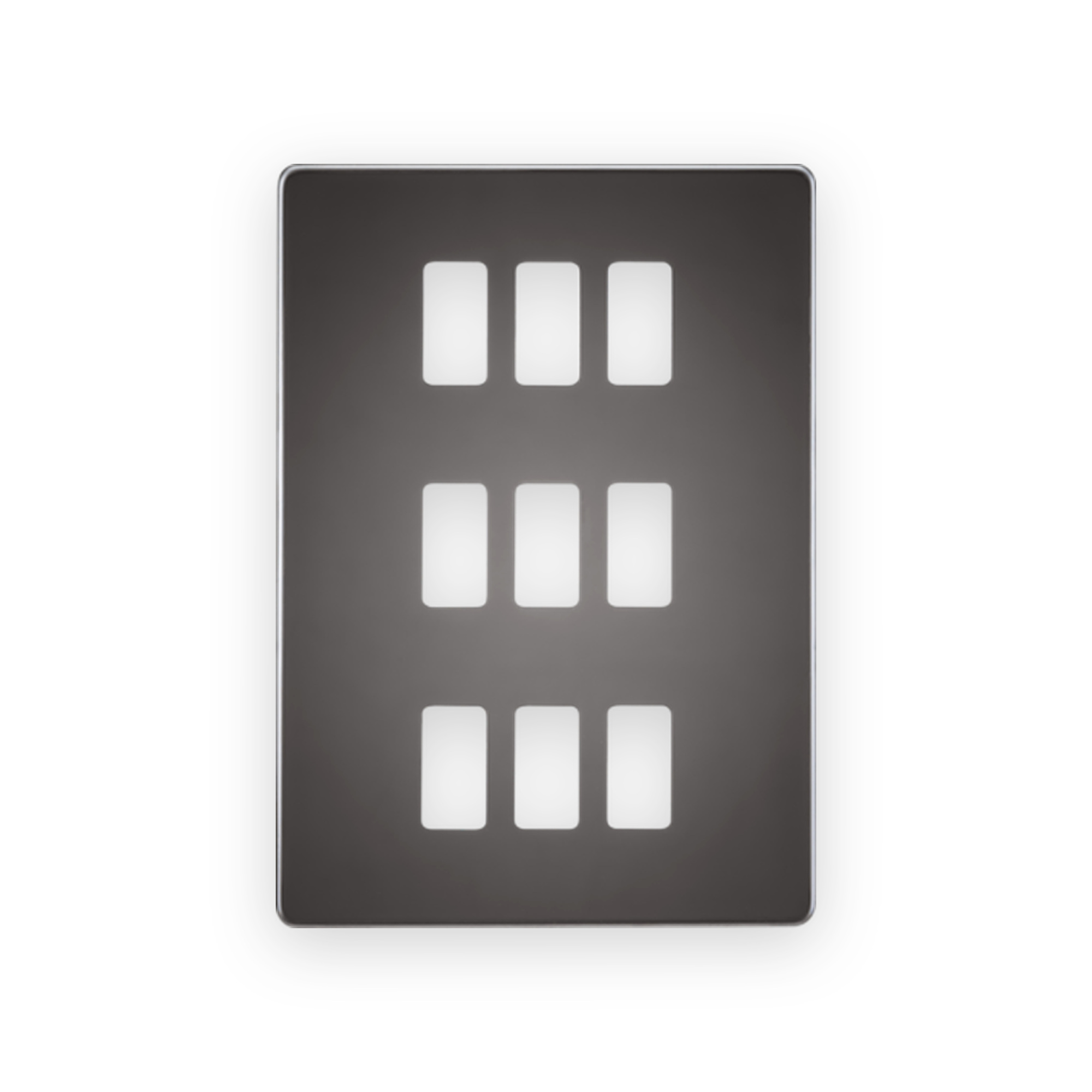 knightsbridge-screwless-9g-grid-faceplate-black-nickel-gdsf009bn Knightsbridge Screwless 9G Grid Faceplate - Black Nickel
