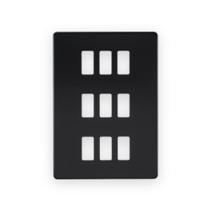 Knightsbridge Screwless 9G Grid Faceplate - Matt Black