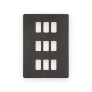 Knightsbridge Screwless 9G Grid Faceplate - Smoked Bronze