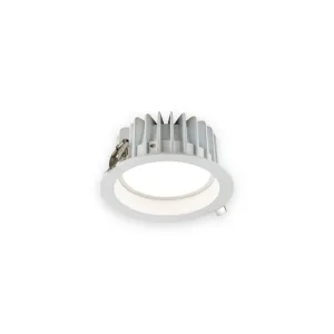 Knightsbridge SEREN recessed white LED downlight, 7/10/12W, showing bezel, cooling fins and spring clips