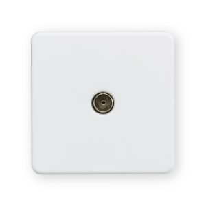 Knightsbridge TV outlet (Non-Isolated) - Matt white - SF0100MW