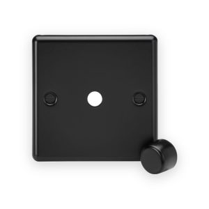 Knightsbridge SF1DIMMBB 1G Dimmer Plate with Matching Metal Dimmer Cap -Matt Black