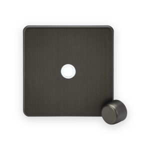 Knightsbridge SF1DIMSB 1G Dimmer Plate with Matching Metal Dimmer Cap - Smoked Bronze