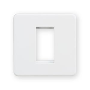 Knightsbridge Screwless 1G Modular Faceplate - Matt White - SF1GMW