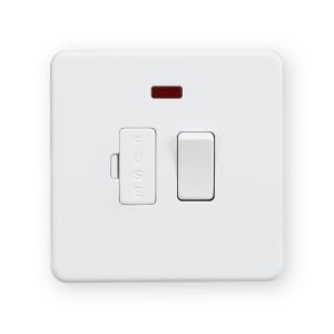 Knightsbridge 13A Switched Fused Spur Unit with Neon - Matt White - SF6300NMW