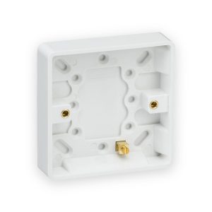 Knightsbridge Single 16mm Pattress Box with Earth Terminal