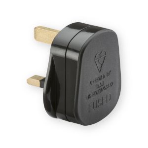Knightsbridge 13A Plug Top with 13A Fuse - Black (Screw Cord Grip) - SN1383BK