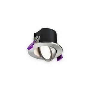 Knightsbridge SPKEVTBC SpektroLED Evo Tilt - Fire Rated IP65 Downlight with 2 x Wattage and 4 x CCT - Brushed Chrome