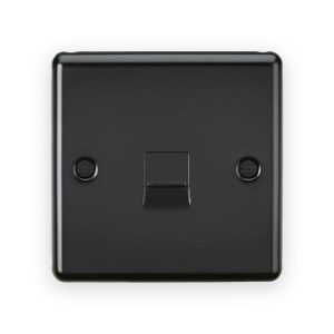 Knightsbridge Telephone Master Outlet - Matt Black