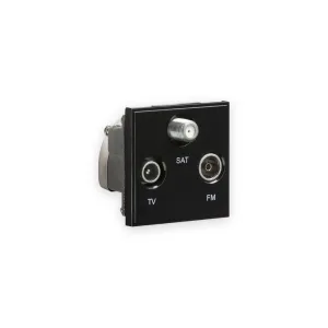 Knightsbridge Triplexed TV /FM DAB/ SAT TV Outlet Module 50 x 50mm - Black