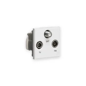 Knightsbridge Triplexed TV /FM DAB/ SAT TV Outlet Module 50 x 50mm - White