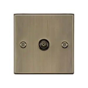 Knightsbridge TV Outlet (Non-Isolated) - Antique Brass