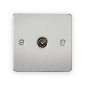 Knightsbridge TV Outlet (non-isolated) in Brushed Chrome