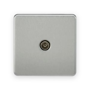 Knightsbridge TV Outlet (Non-Isolated) - Brushed Chrome
