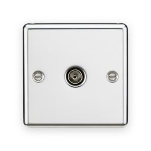 Knightsbridge TV Outlet (Non-Isolated) - Polished Chrome