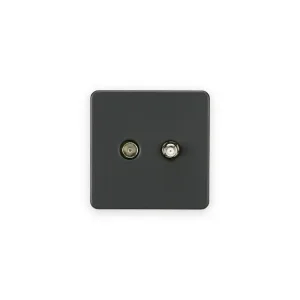 Knightsbridge TV & SAT TV Outlet (Isolated) - Anthracite