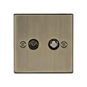 Knightsbridge TV & SAT TV Outlet (isolated) - Antique Brass