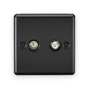 Knightsbridge TV & SAT TV Outlet (Isolated) - Matt Black