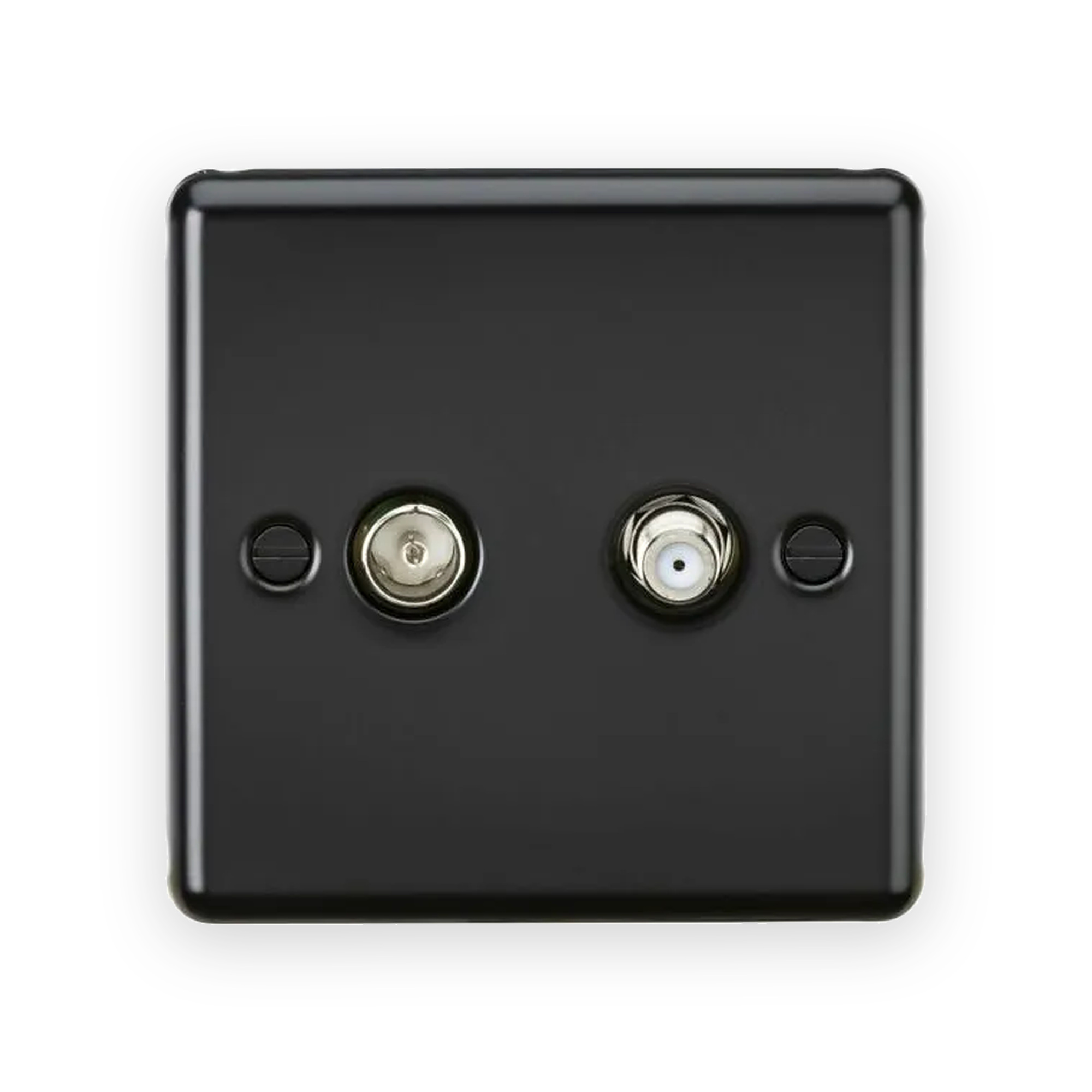 knightsbridge-tv-sat-tv-outlet-isolated-matt-black-cl014mb Knightsbridge TV & SAT TV Outlet (Isolated) - Matt Black