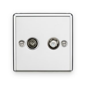 Knightsbridge TV & SAT TV Outlet (Isolated) - Polished Chrome
