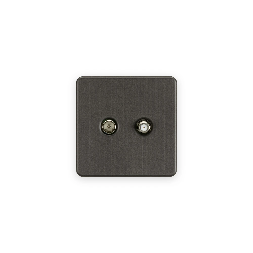 Knightsbridge TV & SAT TV Outlet (Isolated) - Smoked Bronze Knightsbridge TV & SAT TV Outlet (Isolated) - Smoked Bronze