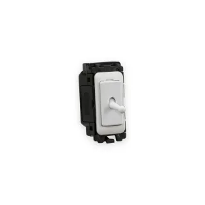 Knightsbridge white toggle switch module with black housing