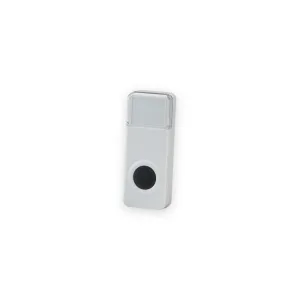 Knightsbridge DCBPW white wireless bell push with clear nameplate cover and black button