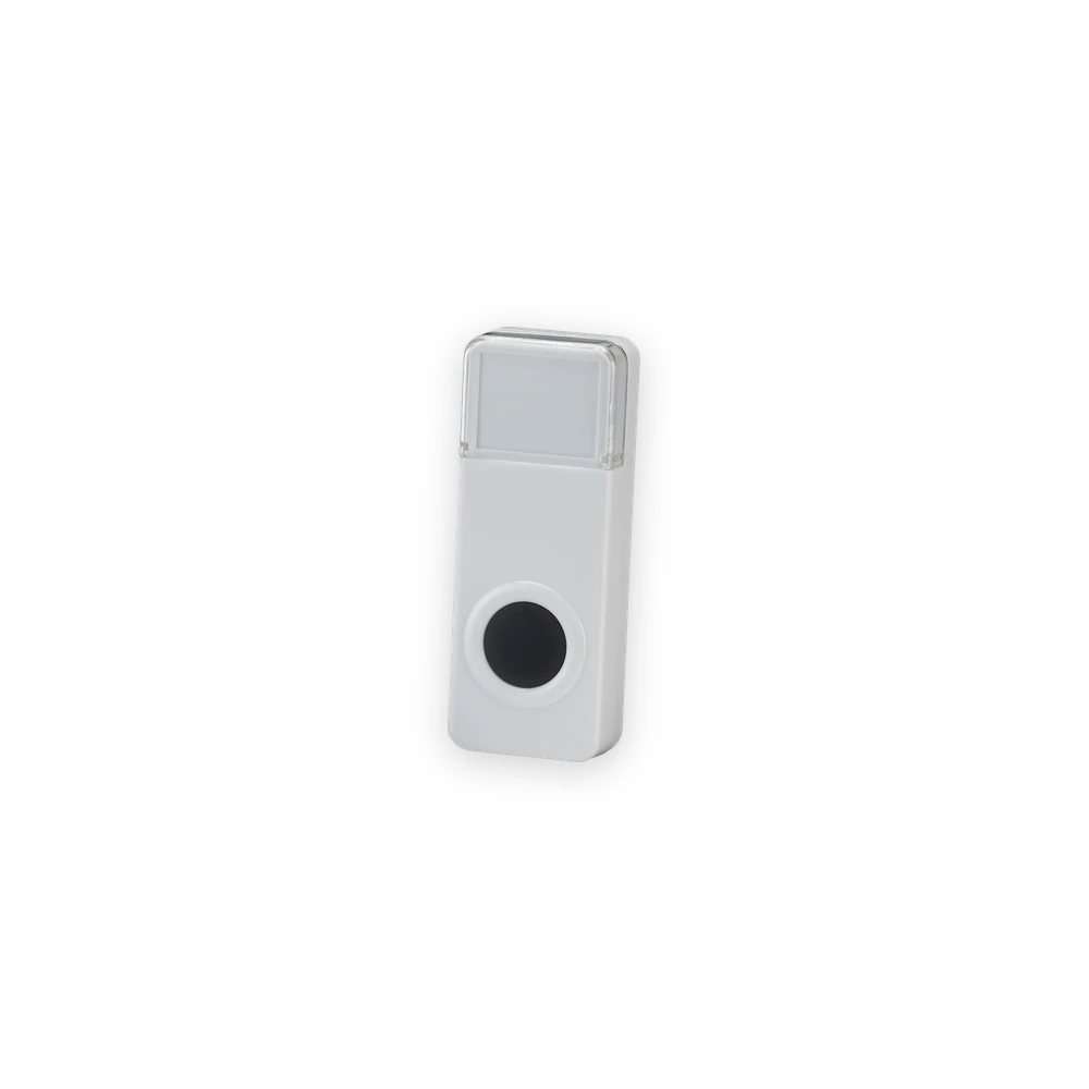 Knightsbridge DCBPW white wireless bell push with clear nameplate cover and black button Knightsbridge DCBPW white wireless bell push with clear nameplate cover and black button