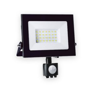 LED Floodlight with PIR - 30W, 3065lm, 4000k, IP44