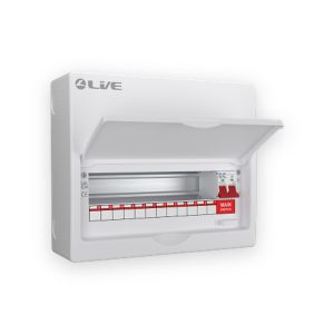 Live Electrical 14 Module Metal Enclosure c/w 100A Main Switch