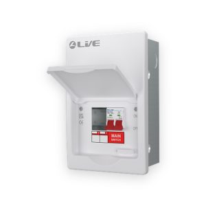 Live Electrical 4 Module Flush Mounted Main Switch Board c/w 100A Main Switch
