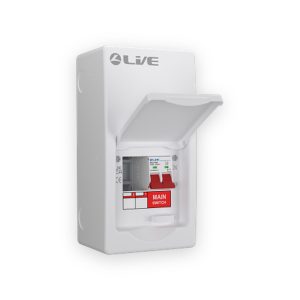 Live Electrical 4 Module Metal Enclosure c/w 100A Main Switch